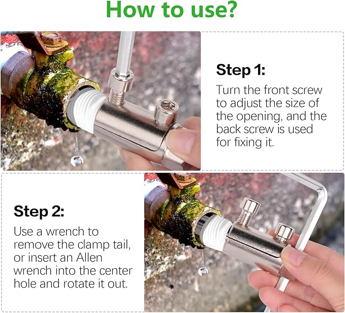 Broken Pipe Extractor Tool - Broken Faucet Removal Tool for 1/2", 3/4", 1" Pipes | Removes Rusted/Damaged Faucet Bolts & Pipe Threads (Silver)