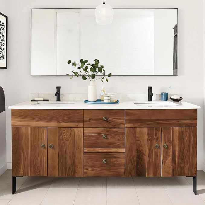 5 Pack Matt Bronze Solid Brass Kitchen Cabinet Knobs,Drawer Pulls, 1.18 Inch 30mm Diameter, Modern Furniture Handles for Cupboard Wardrobe(Antique)