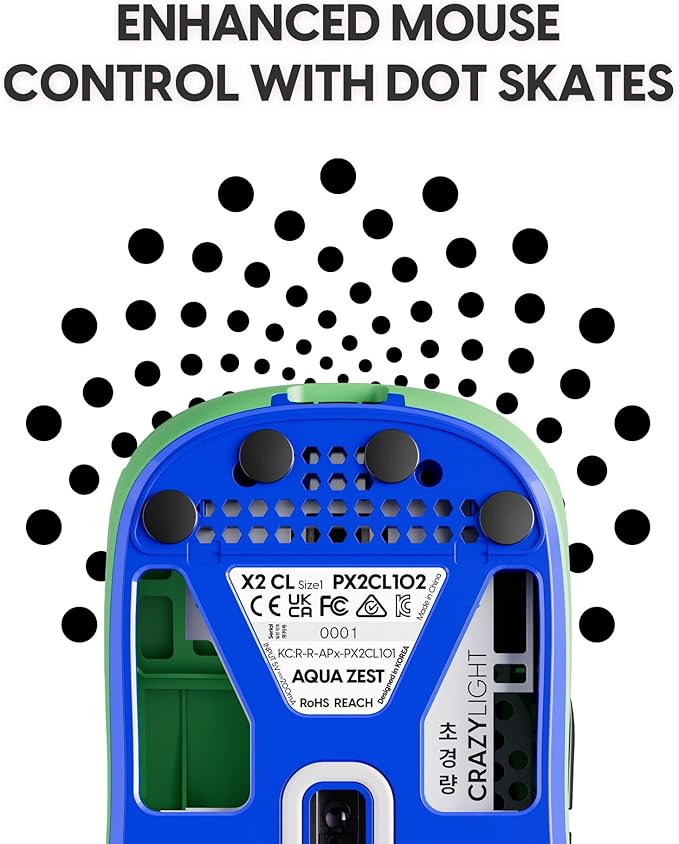 Pulsar Gaming Gears X2 Crazylight Wireless Gaming Mouse, Ultra Lightweight 1.23 oz (35g), Optical Switch, 32000 DPI, 750 IPS, XS-1 Sensor, 8k Compatible (Aqua Zest)
