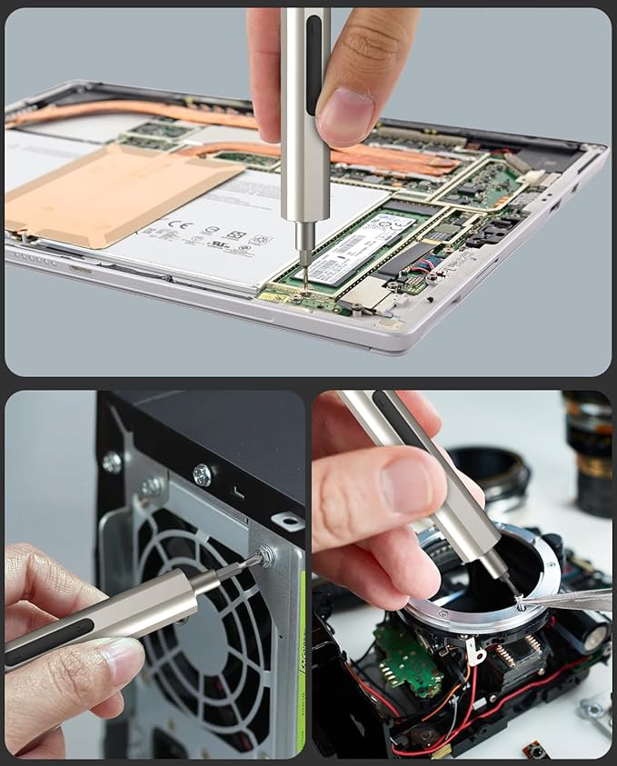 HYCHIKA Precision Screwdriver Set, Mini Electric Screwdriver 67-in-1 with 52 Magnetic Bits, 3 Torque Settings, LED Light & Rechargeable Repair Tool Kit for Computer Phone Camera