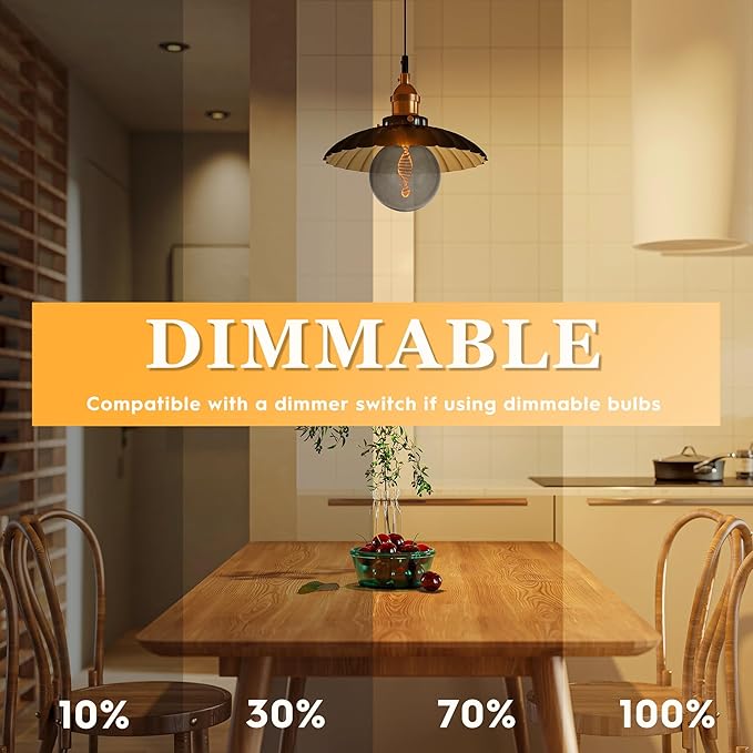 Unique Stained Glass Light Bulbs, Low Lumen Eye-Caring Soft Dim Lighting for Mood (Not Daylight White) 55LM, Oversized Globe Decorative Dimmable LED Bulb 3.5W, E26 Medium Base, Smoke RN G125