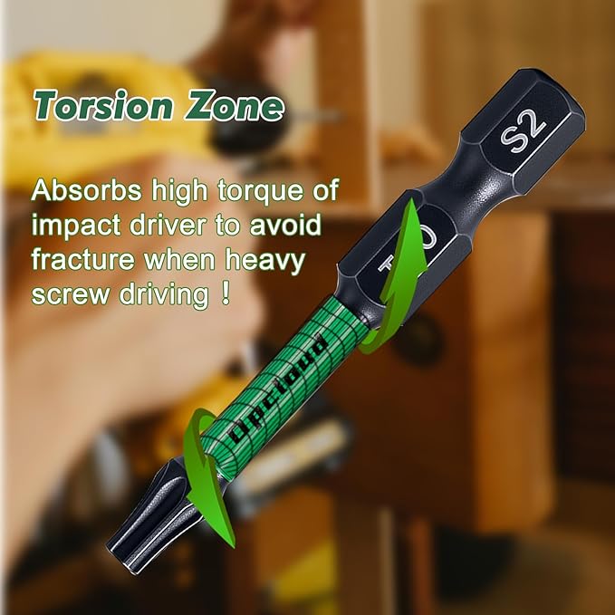 T20 Impact Screwdriver Bit Set, 10 Pieces 2”S2 Steel Magnetic #20 Torx Tips Power Driver Bit Set with Organizer Case