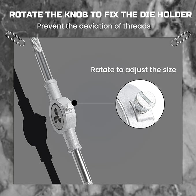 80pcs Tap and Die Set, SAE & Metric Tap Die Wrench Set, Metric Standard M3 to M12 Coarse Fine Rethreading Threads Bits for Cutting External and Internal Threads, NC, NF, NPT Repair Tools