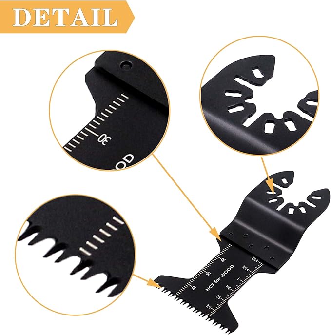 60 Oscillating Tool Saw Blades Multitool Quick Release Saw Blade Kit for Cutting Wood Plastic Soft Metal Fit Dewalt Makita Fein Multimaster Ryobi Bosch Milwaukee Chicago Craftsman (60 Pack)