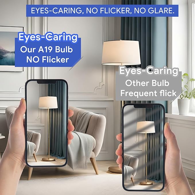 A19 4000K LED Light Bulbs Neutral White, 60 Watt Equivalent, Efficient 8.5 Watt, 800 Lumens, E26 Medium Base, Non-Dimmable, ETL/UL Listed, 24 Pack