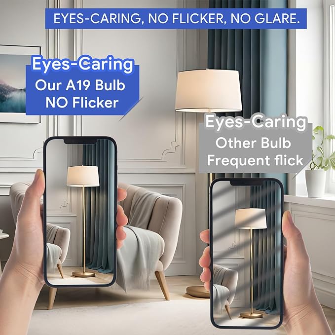 A19 LED Light Bulbs 60W Softwhite 2700K, 8.5Watt Efficient, 60 Watt Equivalent, 800 Lumens, E26 Medium Base, Non-Dimmable, ETL/UL Listed, 4 Pack