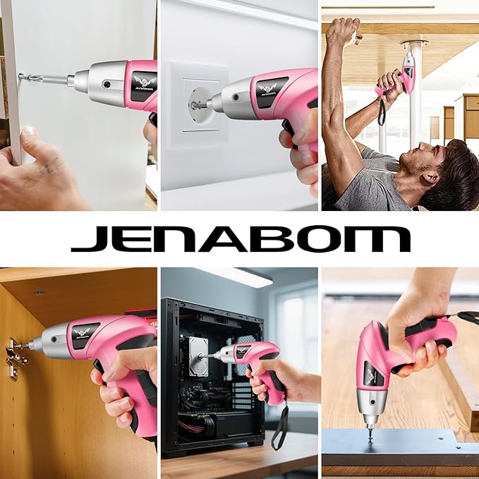 Pink Tool Kit with 3.6V USB Electric Screwdriver, 151 PCS Home Tool Set with Cordless Drill Set, Hand Tool Kits for Women