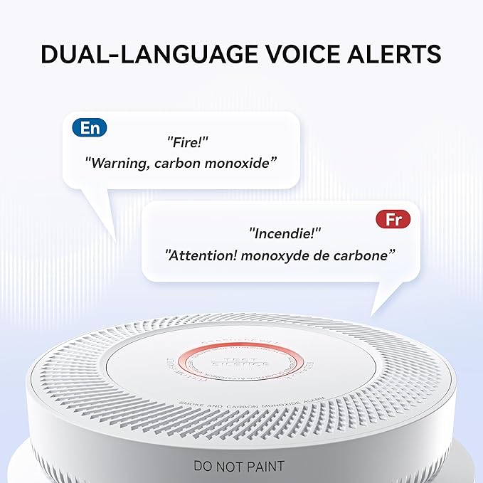 SITERWELL Hardwired Interconnected Smoke and Carbon Monoxide Detector, 10 Year Product Life Alarm Smoke Carbon Monoxide Detector with 2 AA Batteries Back Up, Smoke and CO Detector Voice Alert,3 Pack
