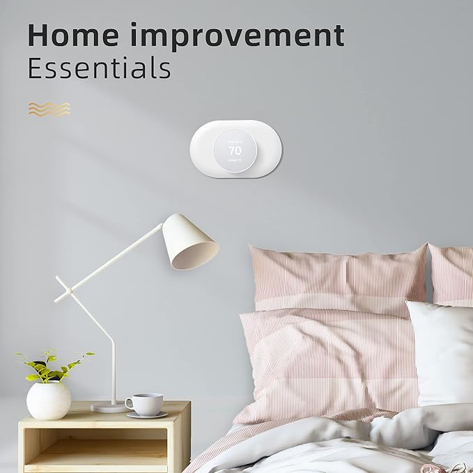 Compatible with Google Nest Thermostat 2020 Wall Plate Cover, Nest Thermostat Trim Kit, Nest Thermostat Wall Plate Cover, Nest Thermostat Accessory Easy Installation - Snow