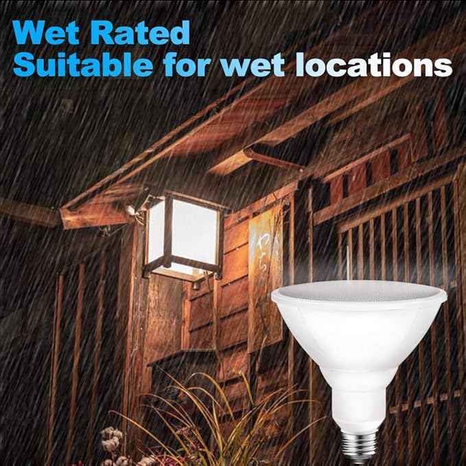 Energetic PAR38 LED Flood Outdoor Light Bulb, 5000K Daylight, 90 Watt Equivalent (11W), Wet Rated, 900LM, E26 Base, Non-Dimmable, 6 Pack
