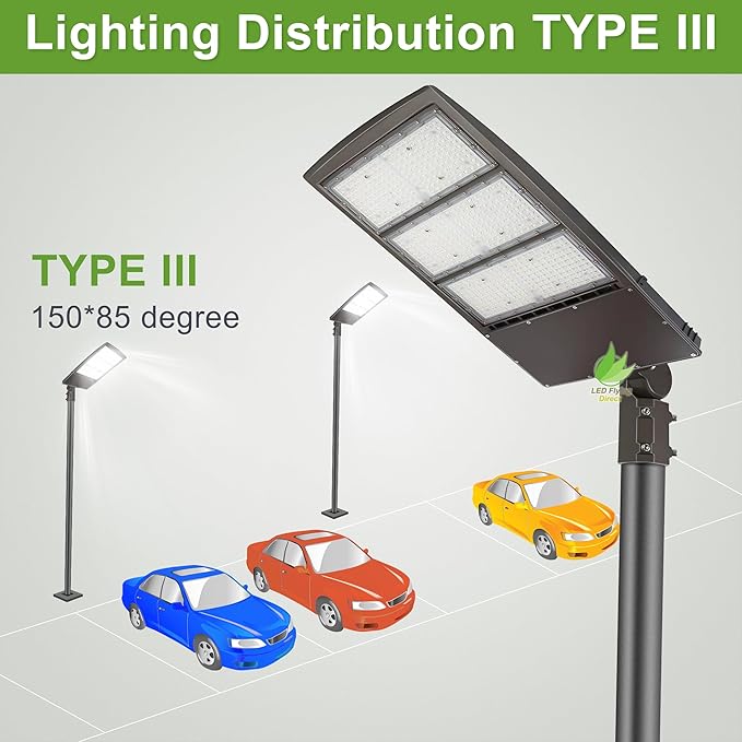 480V 450W LED Parking Lot Pole Light, LED Area Shoe Box Light for Sport Court Parking Lot Street Areas 63000LM 1500W MH/HPS Equiv. 5000K 480V DLC UL Certified