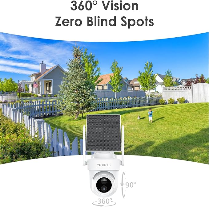 Security Cameras Wireless Outdoor, 4K Solar Cameras for Home Security with Color Night Vision & 360° Pan & Tilt Tracking - 5G & 2.4G WiFi Security Camera System, Easy Setup, No Subscription