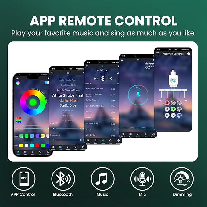 Permanent Outdoor Lights for House, Waterproof LED Strip Lights Ground & Eaves Lighting - Bluetooth App/IR Control, Timer, IP67, 24V Low Voltage Path Lights for Yard, Patio (200FT).