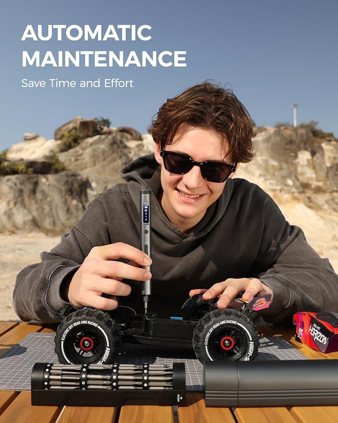 LIFEGOO Mini Electric Screwdriver Set: 66 in 1 Cordless Electric Precision Screwdriver Set - 60 Magnetic Bits, 3-Level Torque, Mini Power Screwdriver Repair Tool Kit for Phone Watch Camera Laptop PC