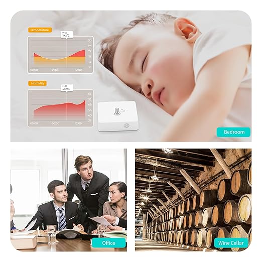 THIRDREALITY Zigbee Temperature and Humidity Sensor Lite 3Pack,Smart Thermometer and Hygrometer, Compatible with Echo Devices with Zigbee Hub Built-in,Home Assistant, SmartThings, Homey,Hubitat