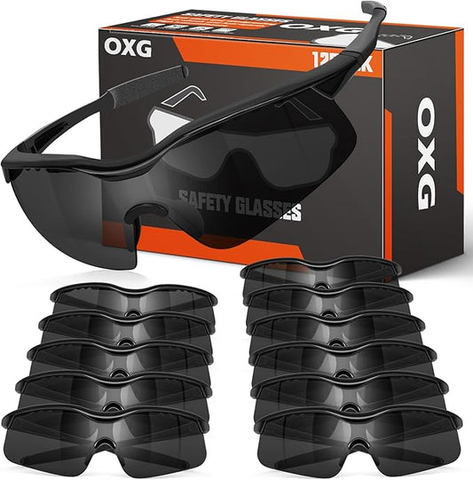 OXG Safety Glasses for Men Women, Impact & Scratch Resistant ANSI Z87.1 Safety Goggles Eye Protection UV-Block