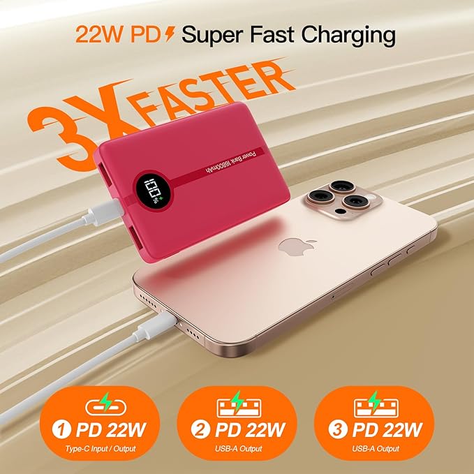 Magnetic Portable Charger, 16800mAh Wireless Power Bank, with 20W USB-C Fast Charging and LED Digital Display Magnetic Battery Pack, Compatible with iPhone 17/16/15/14/13/12 Full Series (2025)