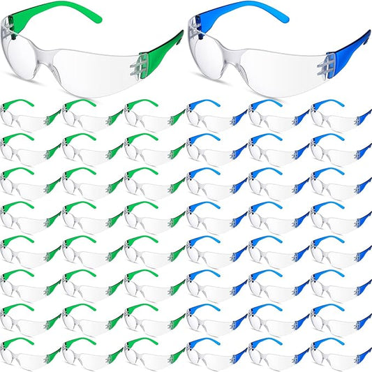 Kanayu 48 Pack Kids Protective Safety Glasses Bulk Kids Safety Goggles Scratch Impact Resistant Goggles Eyewear