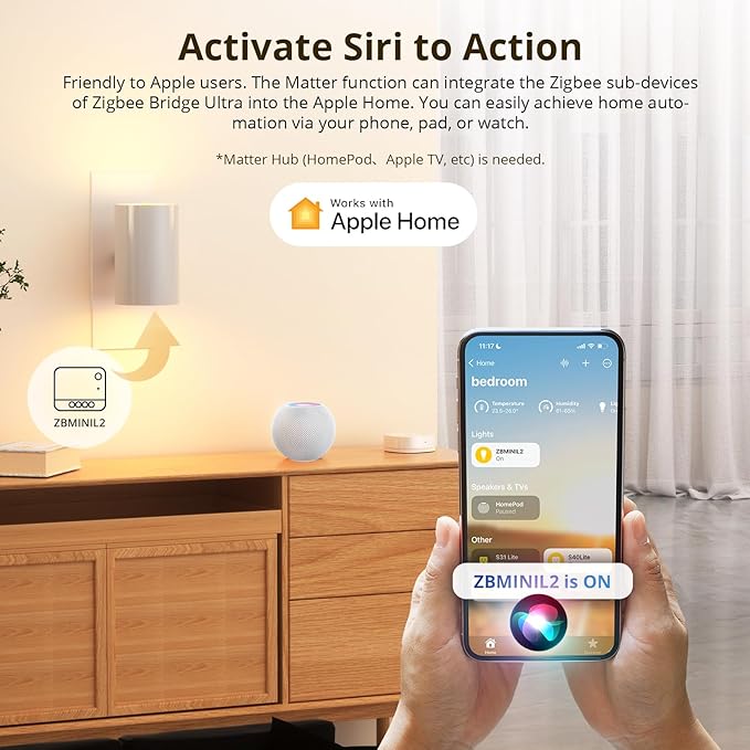 SONOFF Zigbee Bridge Ultra - Matter Compatible Smart Hub for IoT, 256 Device Capacity, 1.5GHz Dual-Core CPU, 1GB DDR4, Ethernet & Wi-Fi, 200m Range, Smart Security Alerts
