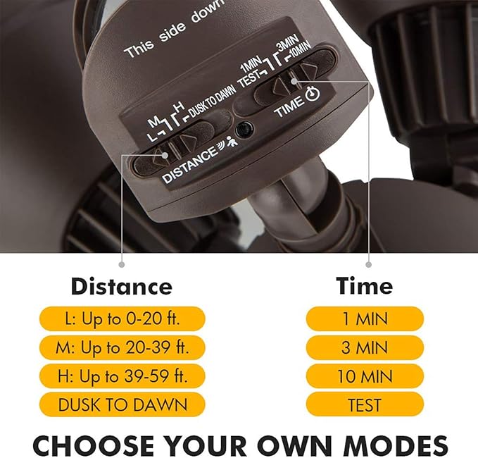 LUTEC 3200 Lumen 32W LED Motion Activated Integrated Dual-Head Flood Light Outdoor, Motion Sensor Light Outdoor, Dusk to Dawn Exterior Security Wall Light for Patio Garden,Bronze