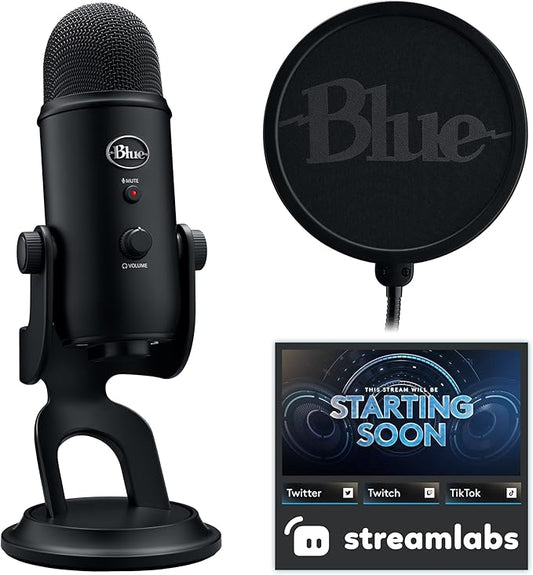 Blue Yeti Streaming Micophone Kit with Microphone for PC/Mac/PS4/PS5