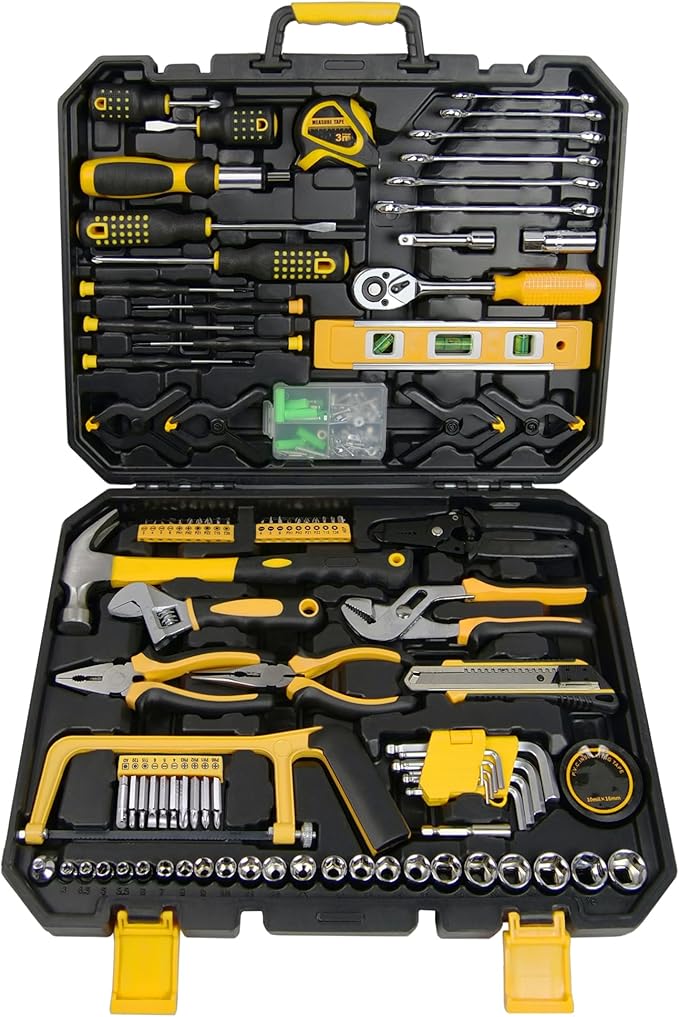 Start Pro 237-Piece Household & Auto Repair Tool Kit - General Hand Tool Set with Screwdrivers, Sockets, Wrenches & Plastic Storage Case, Portable for DIY