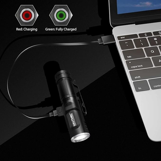 HAUTMEC Rechargeable LED Flashlights 500 High Lumens Super Bright Magnetic Flashlight Waterproof Mini Flashlight 3 Modes Handheld Small Swivel Flashlights Powerful for Camping, Outdoor, Hiking