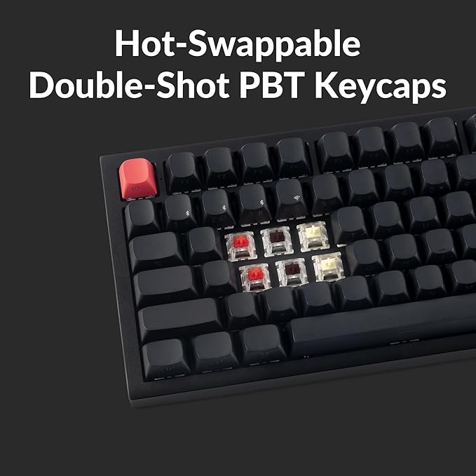 Keychron Q6 Max QMK/LUANCHER Wireless Bluetooth/2.4GHz/USB-C Wired Custom Mechanical Keyboard, Full Size Programmable Knob RGB Backlit Hot-Swappable Gateron Banana Switch for Mac Windows Linux - Black