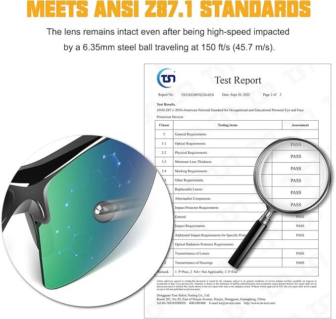 OXG Tinted Safety Glasses for Men Women, ANSI Z87.1 Unisex Safety Sunglasses Impact Resistant Protective Eyewear