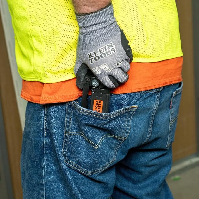 Klein Tools 93PTL Magnetic Pocket Laser Level, Bright Red Leveling and Alignment Tool, 3 Bubble Vials, 360-Degree Wall Attachment, Picture Hanging