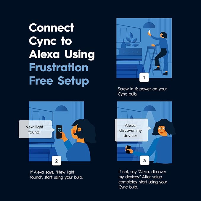 GE CYNC A19 Smart LED Light Bulbs, Soft White, Bluetooth and WiFi Light Bulbs, 60W Equivalent, Work with Amazon Alexa and Google Home, 2 Count (Pack of 1)