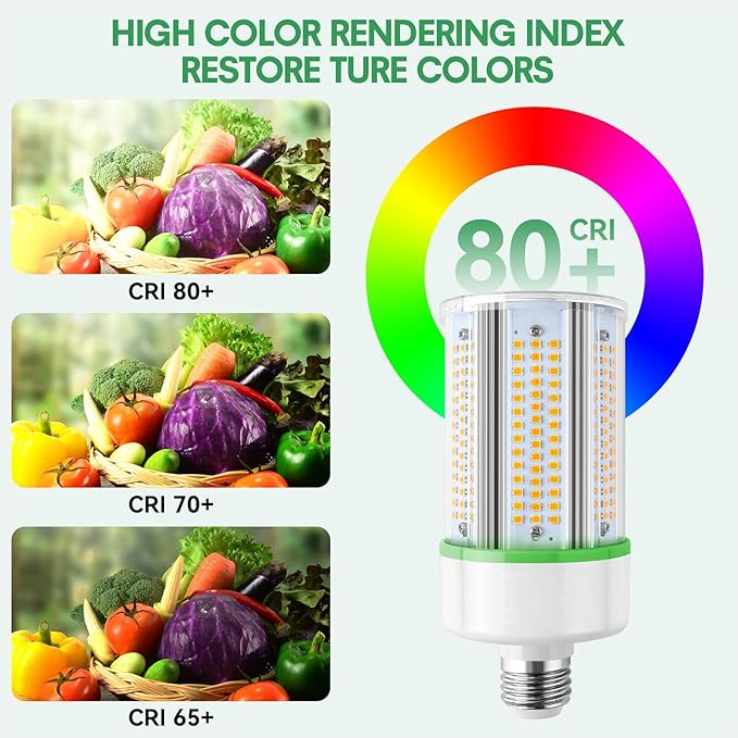 2-Pack 50W LED Corn Light Bulb,E26 led Bulbs 5000k,Replacement HID HPS CFL MH Lamp for Indoor Outdoor Ceiling Fan Garage Yard Porch Lighting 110-277v