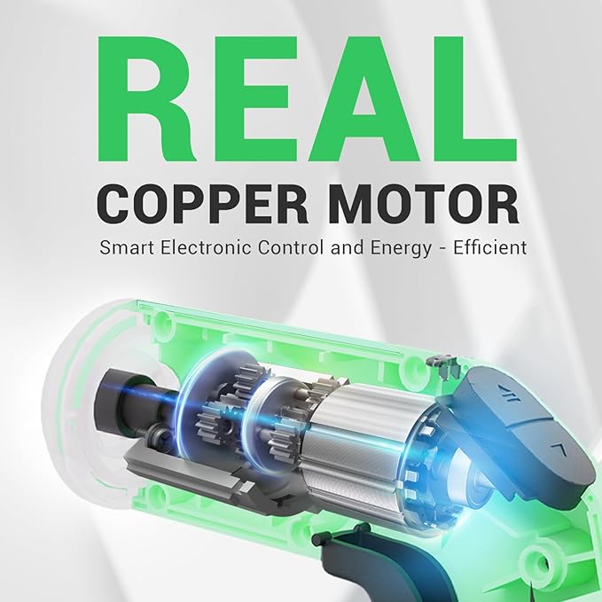 4V Electric Screwdriver Set, 5 N.m with 2000 mAh Li-ion Battery, 1/4" Magnetic Hex Chuck, USB-C Charging Cable, 18 Driver Bits for Furniture Repairs, Green