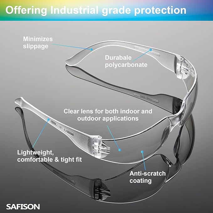 Safety Glasses Bulk 28 Pack Impact & Scratch Resistant Clear Protective Eyewears Polycarbonte PPE Goggles for Construction, Nerf, Shooting, Hospital, Sports