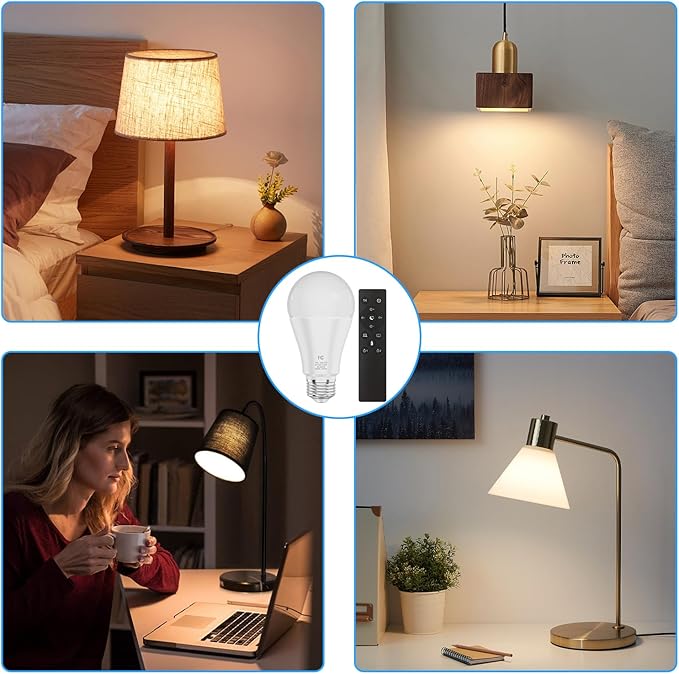 A19 Color Changing Light Bulb with Remote Control&App Control, 800LM 9W(60W Equivalent) Dimmable 3000K-6500K RGBWW,E26 Base 2.4GHz,Light Bulb for Home Decor,2Bulb&1Remote