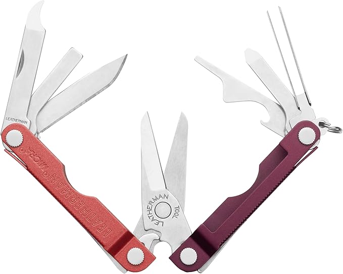 LEATHERMAN, Micra, Keychain Multi-tool with Grooming Tools, Mini Pocketknife for Everyday Carry (EDC), Hobbies & Outdoors, Built in the USA, Mulled Wine