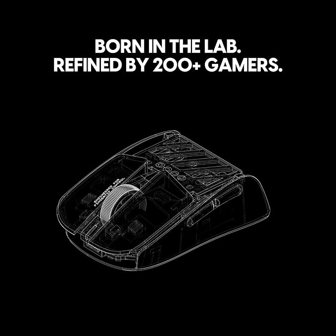 Pulsar Gaming Gears LAB X2F Wireless Fingertip Gaming Mouse, Ultra Lightweight 1.34 oz (38 g), HUANO Blue Pink Dot Switches, 32,000 DPI, 750 IPS, XS-1 Sensor, 8K Compatible (Black)