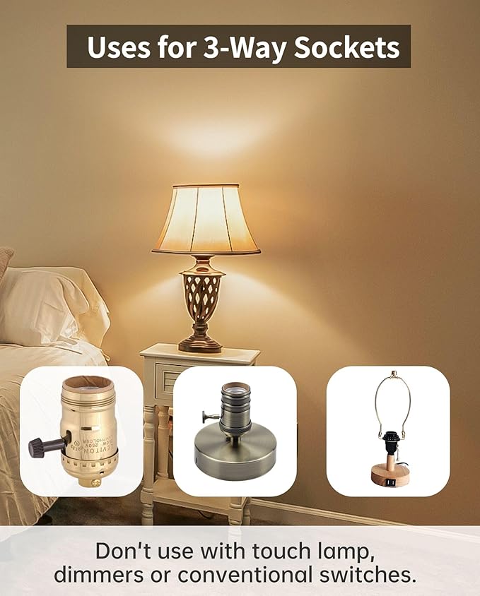 VVH 6-Pack 3 Way Bulb 30 70 100W Equivalent Light Bulb,Warm White,Three Way A19 LED Bulb E26 Base for Bedroom,Living Room,Kitchen