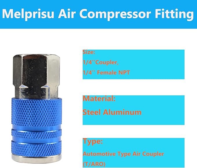 Type C Air Fittings Connect Automotive Air Plug & Coupler Set 14PCS Air Hose Fittings for Air Compressor Fittings Kit Aluminum T/Auto Air Fitting Set