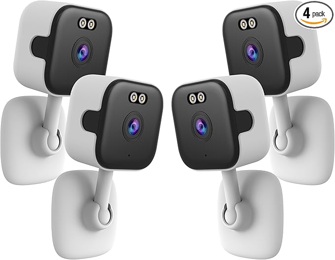 EVERSECU 5Ghz Wired WiFi Camera 2K, Indoor Home Security Cameras for Baby/Elder/Dog/Pet Camera with Phone app,24/7 SD Card Storage, Compatible with Alexa, Supports RTSP&ONVIF(4pack)