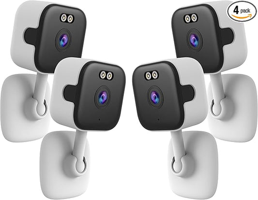 EVERSECU 5Ghz Wired WiFi Camera 2K, Indoor Home Security Cameras for Baby/Elder/Dog/Pet Camera with Phone app,24/7 SD Card Storage, Compatible with Alexa, Supports RTSP&ONVIF(4pack)