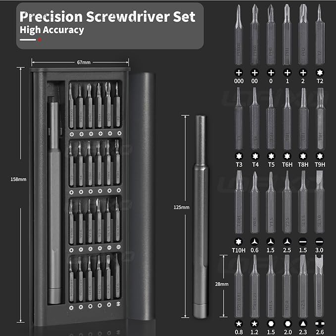 Precision Screwdriver Set,Eyeglass Repair kit,Magnetic Screwdrivers Torx,Pentalobe,Triwing Flathead,Phillips All in One Tools Set for iPhone,Switch,Camera,Phone Screen,Watch,Mac,ps4