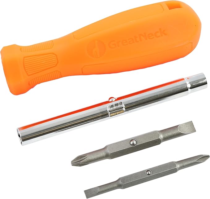 GreatNeck 11-in-1 Multi-Bit Screwdriver and Nut Driver (6-in1 Round Handle)