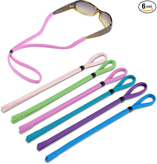 Kids Glasses Strap and Sunglasses Strap Universal Fit for Kids and Men Women, Glasses Band and Colorful Eyeglasses Strap to Boys Girls Skin Friendly Materials Safe and Comfortable Style 6 Pack