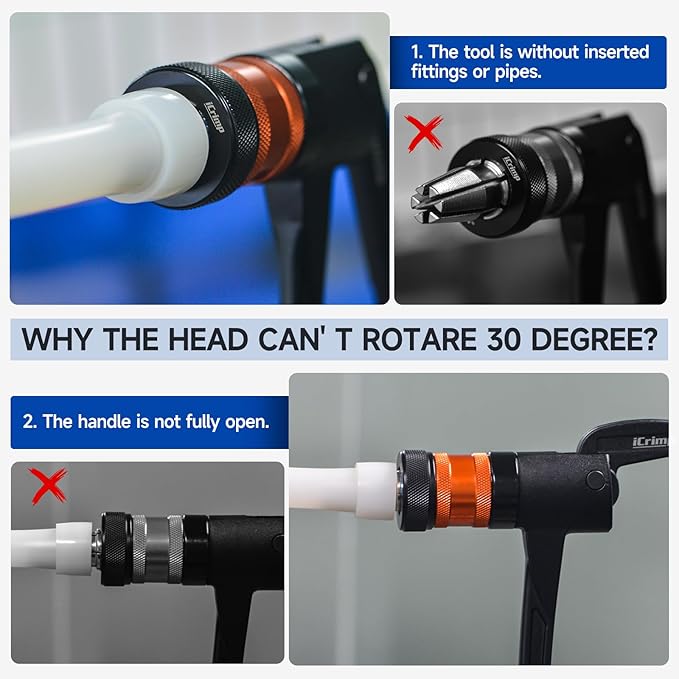 iCrimp PEX-A Expander Tool Kit with Self-Rotary Expansion Heads 1/2,3/4 and 1-Inch,PEX Cutter included for Uponor ProPEX,Wirsbo