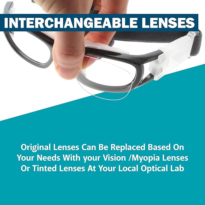 BLUE CUT Safety Basketball Goggles For Kids for Outdoor Sports Activities Anti Fog Replaceable to Prescription Lenses