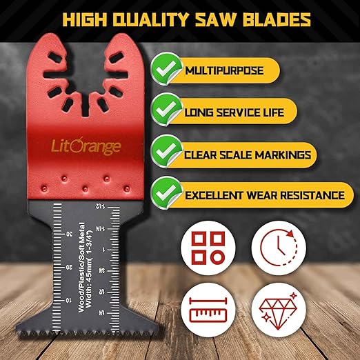 20PCS Professional Wood/Metal/Plastic Universal Multitool, Quick Release Saw Blades Titanium Oscillating Multitool Blade for Hard Material