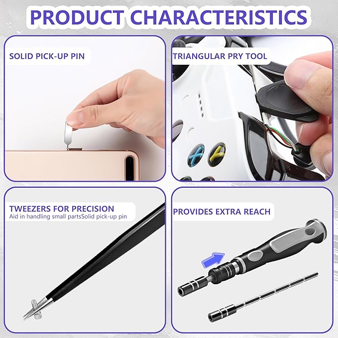 48 in 1 Magnetic Screwdriver Set, Precision Repair Tool Kit with 41 CRV Steel Bits (Phillips/Torx/Pentalobe) for iPhone, Laptop, PC, Game Console, Eyeglasses & Electronics - Portable Case Included