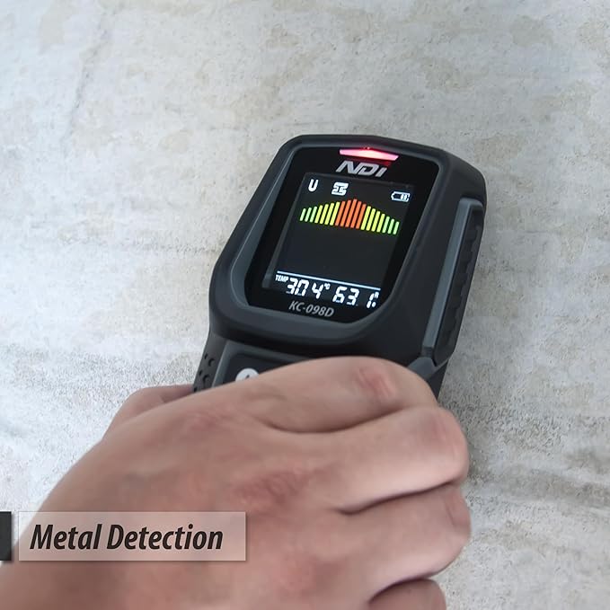 NDI 5‑in‑1 Stud Finder Wall Scanner with Laser Liner – Precise Stud, Metal, Pipe & Live Wire Detection + Moisture Scan & Laser Guide