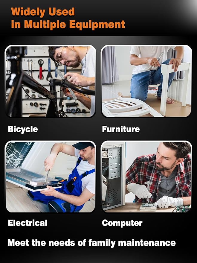 40 in 1 Magnetic Screwdriver Set with Multi Drive Bits, DIY Ratchet Screwdriver Set with Detachable Ratchet Handle, Portable Compact Repair Tool Kit for Electrical and Furniture Assembly